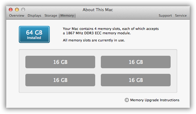 2013 Mac Pro RAM Upgrade 64GB