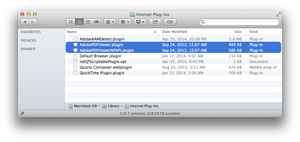 OS X Safari Acrobat PDF Plugins