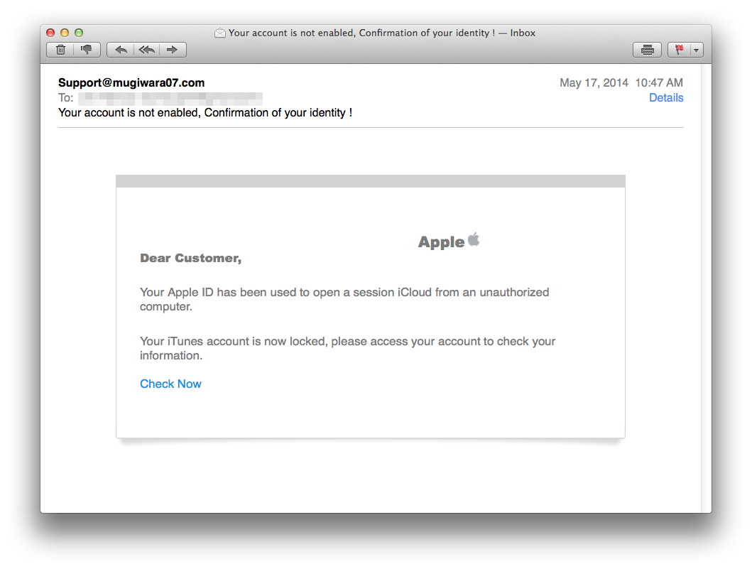 Apple Phishing Scam