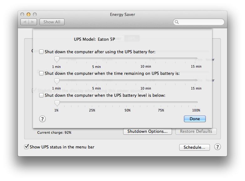 Eaton UPS OS X Setup