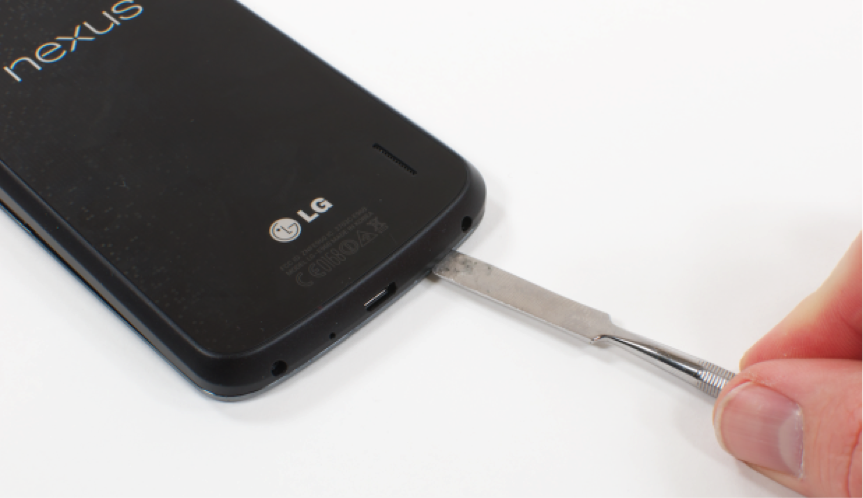 Taking Back Off LG Nexus 4 To Open Battery Cover