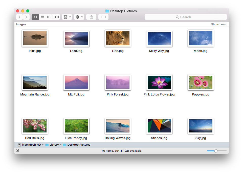 OS X Desktop Pictures Folder