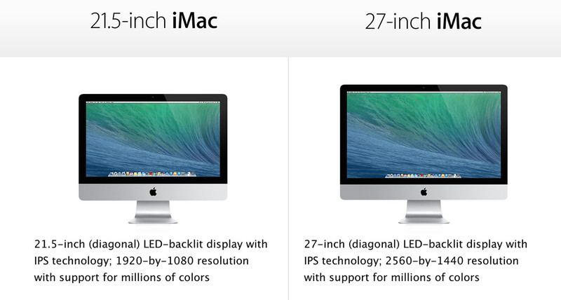 Compare The 21.5-Inch & 27-Inch iMac