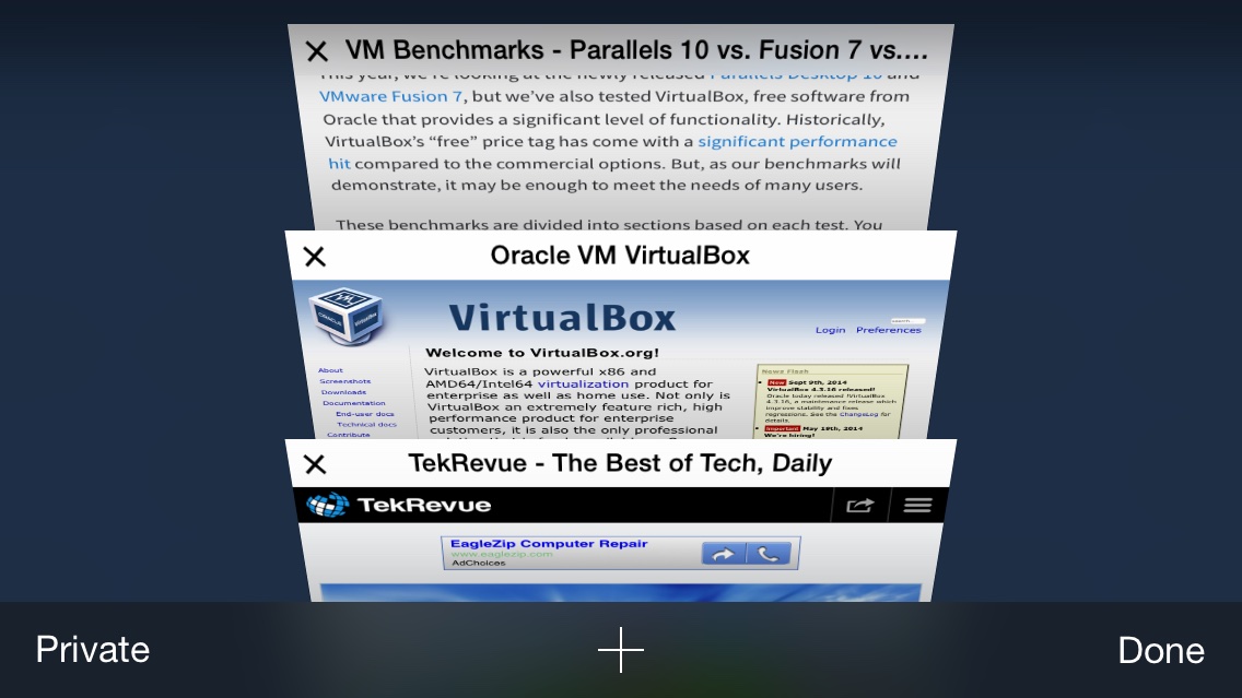 iOS 8 Safari Tabs