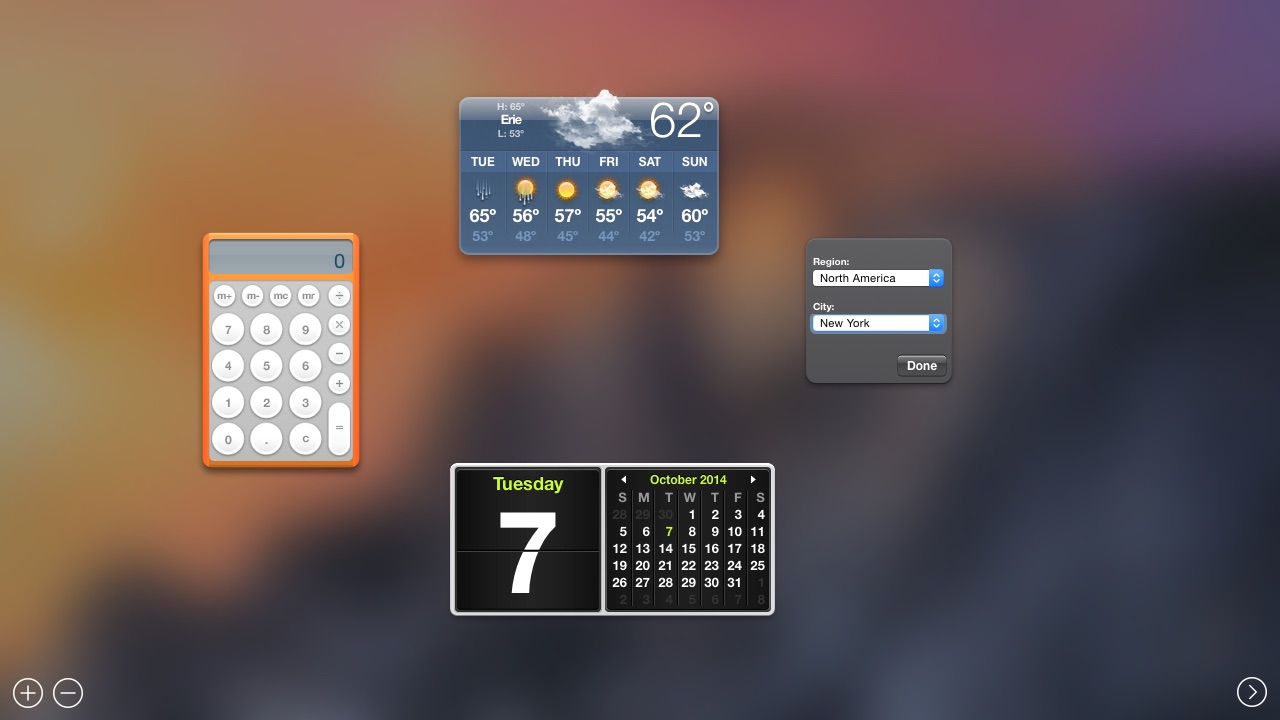 OS X Yosemite Dashboard As Space