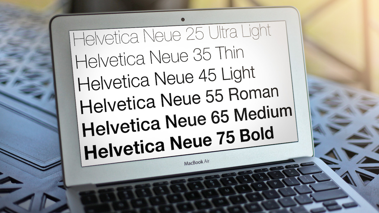 macbook air helvetica neue font