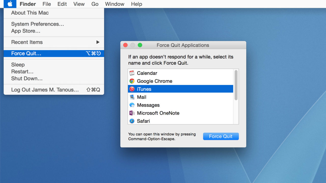 os x force quit menu