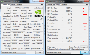 Screenshot of GPU-Z Temperature Monitoring Utility