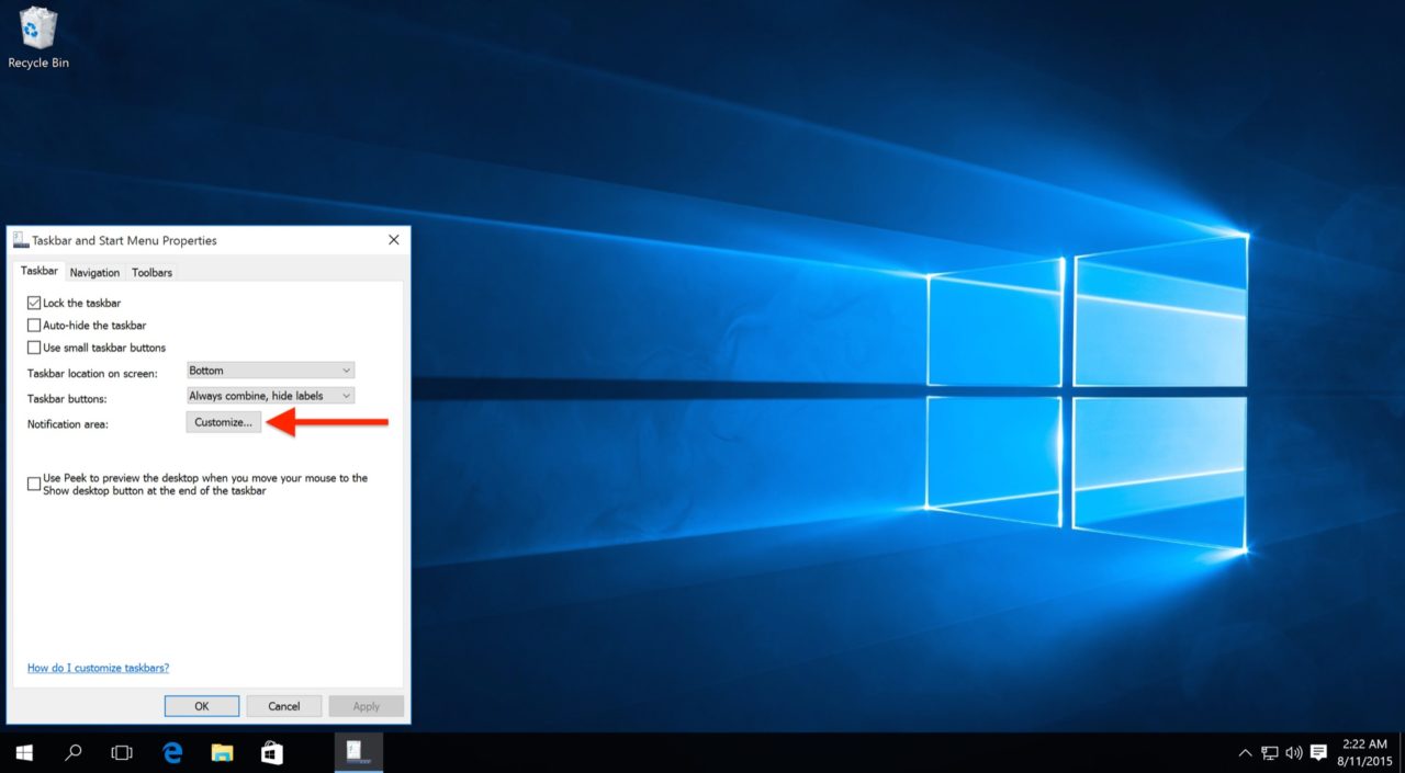 how to remove notifications from taskbar windows 10