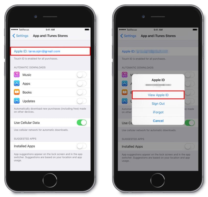 apple id settings ios