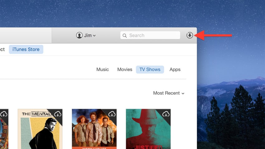 itunes 12 downloads button