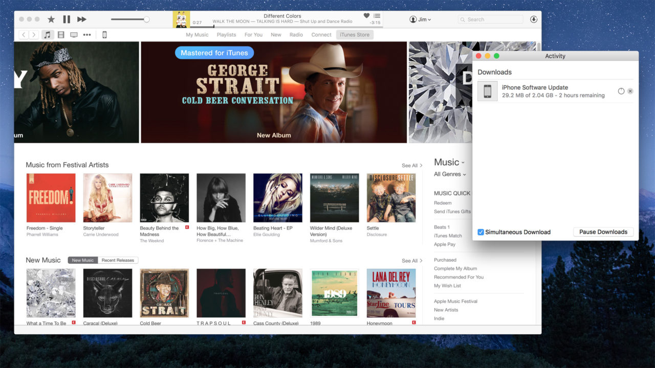 itunes 12 separate download window