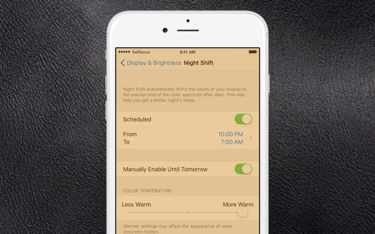 How to use Night Shift in iOS 9.3: sunset/sunrise schedules, colour  temperature and low power mode