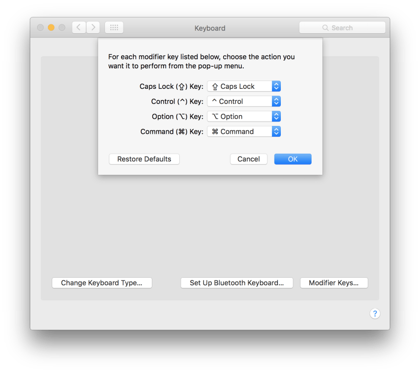 mac os x keyboard modifier keys