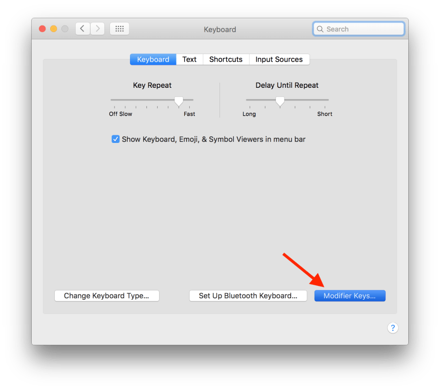 mac os x keyboard preferences modifier keys