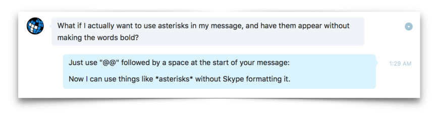 skype ignore text formatting