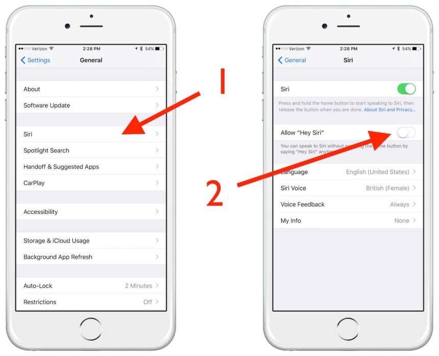turn off hey siri iphone