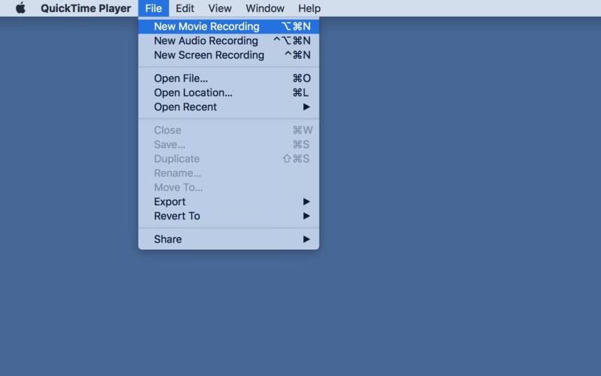 quicktime new movie recording
