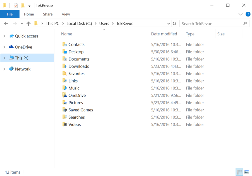 windows 10 user folder
