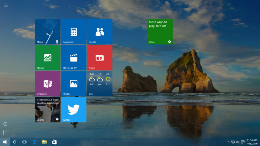 full screen start menu