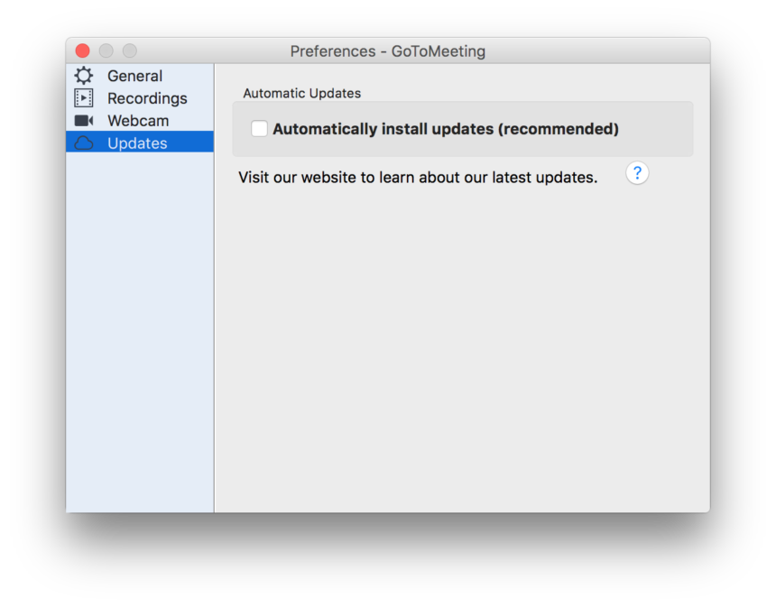 gotomeeting automatic updates