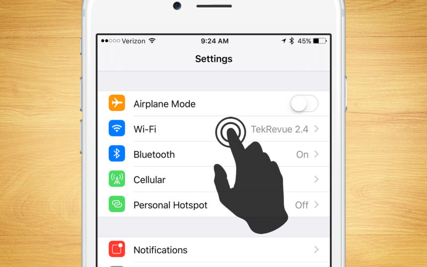 iphone settings wi-fi