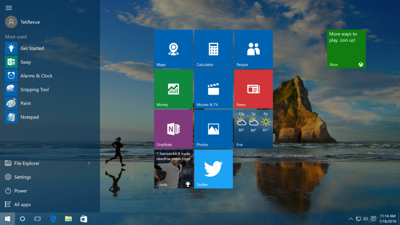 windows 10 full screen start menu