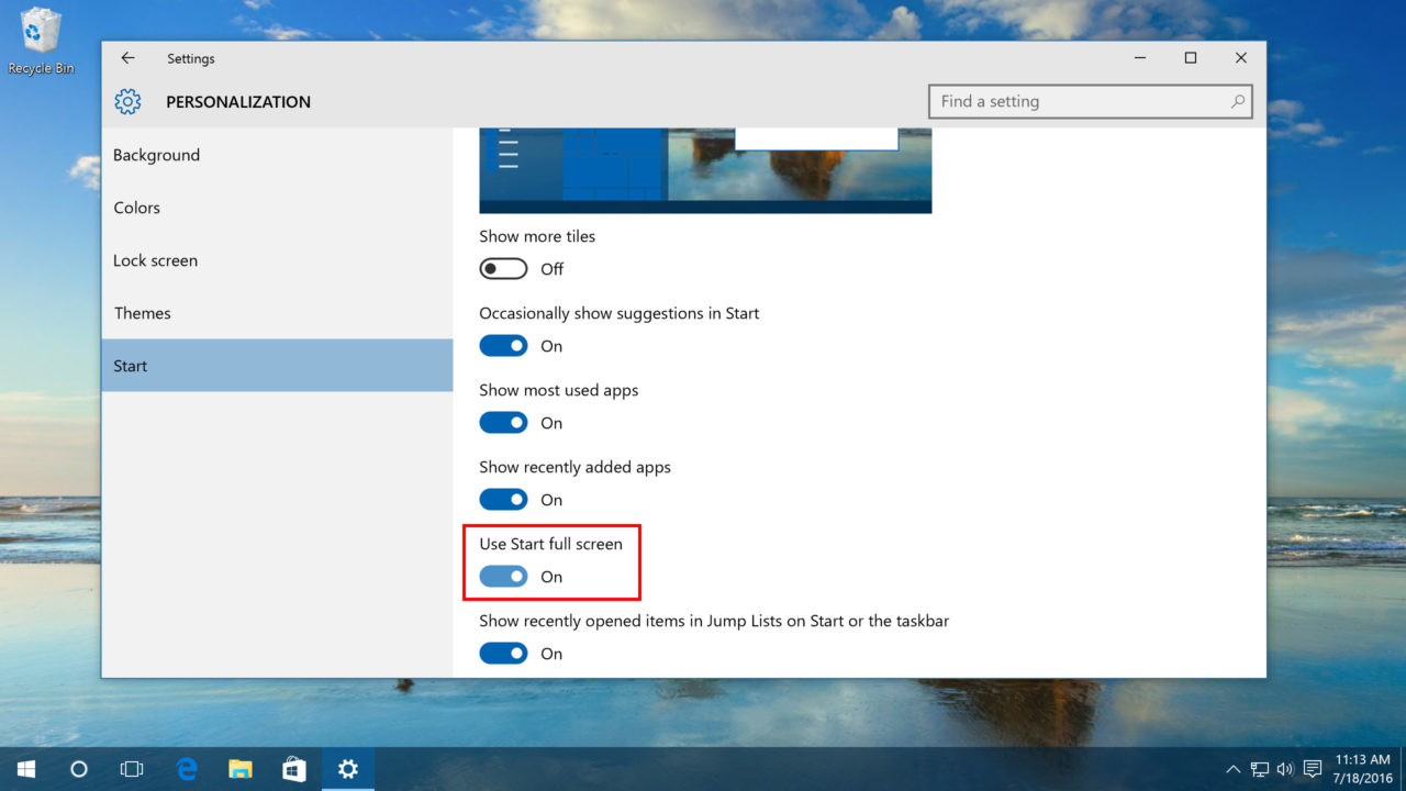 Windows 10 Tip: How to make Start full screen
