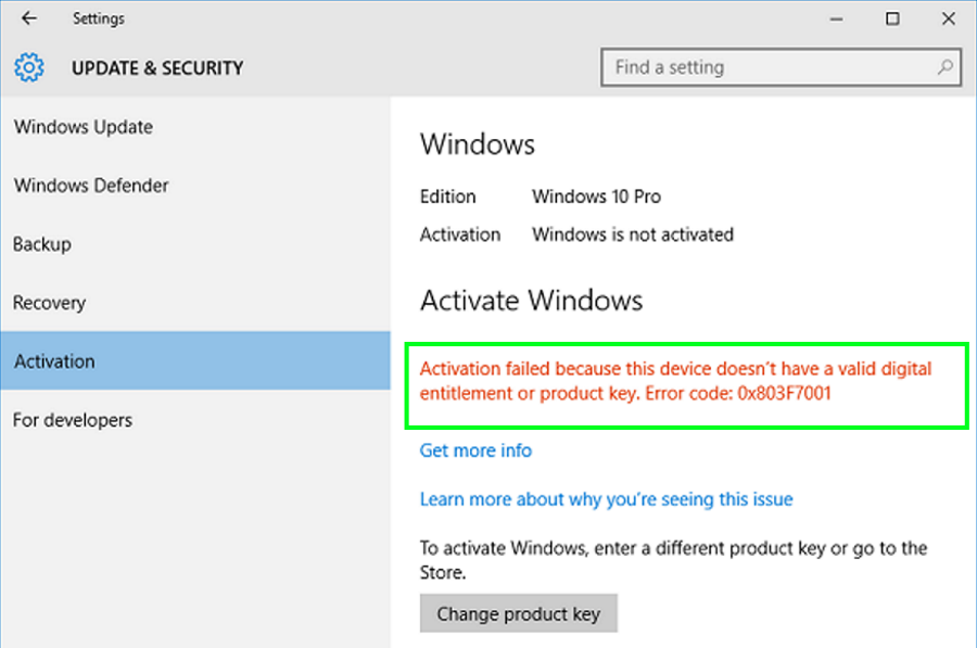 How to fix error 0x803f7001 in Windows 10