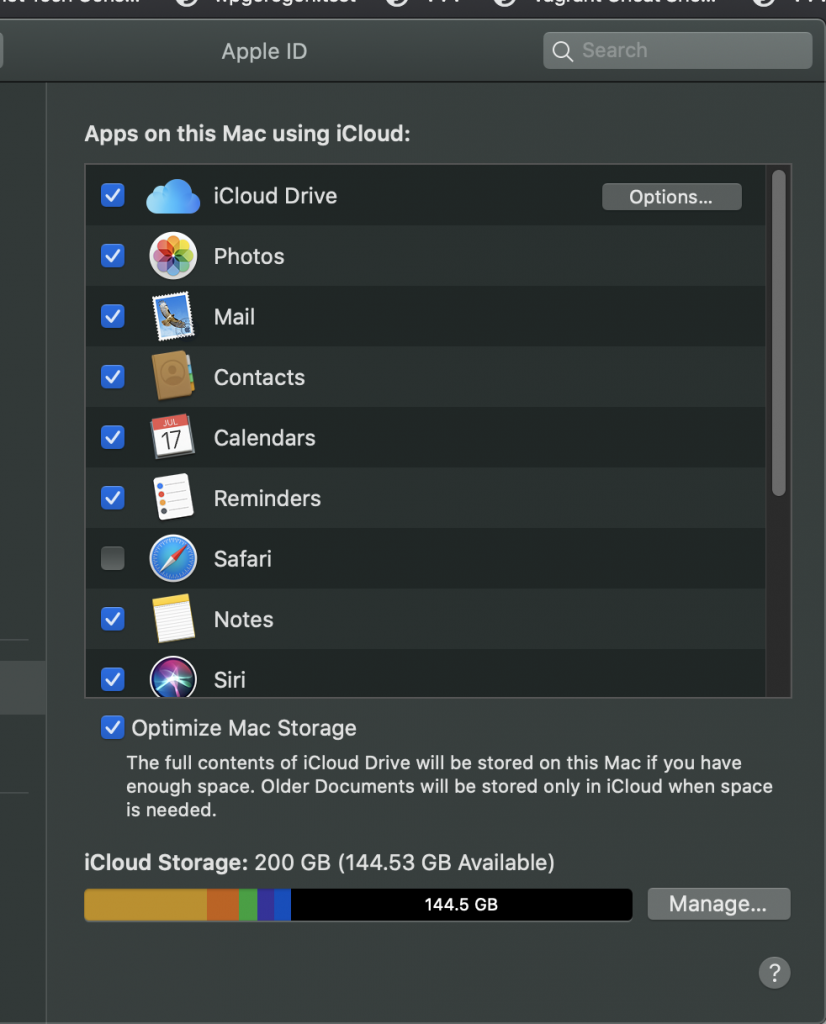 icloud prefences on mac