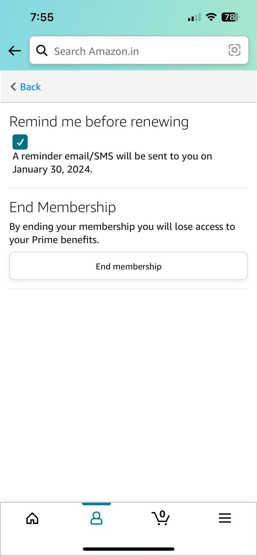 Amazon End Membership