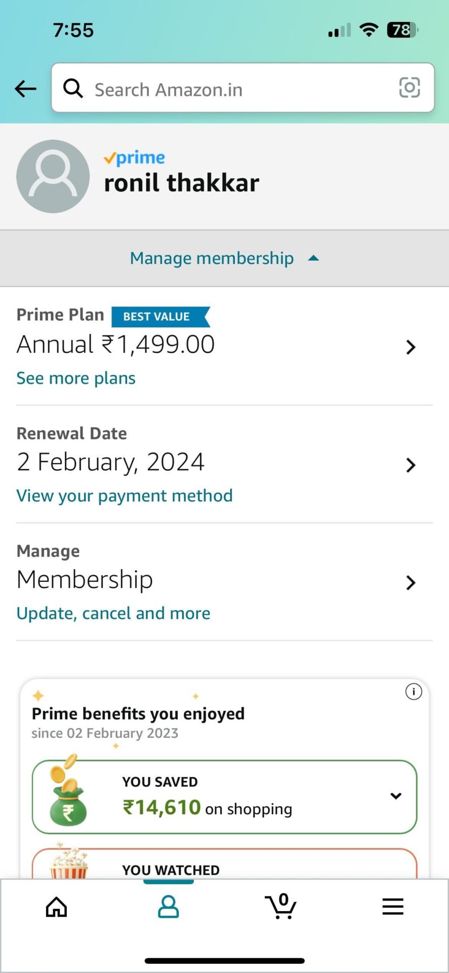 Amazon Manage Membership