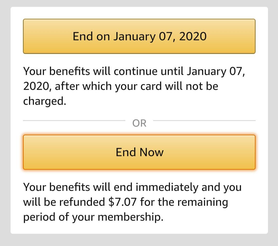 Amazon Prime refund