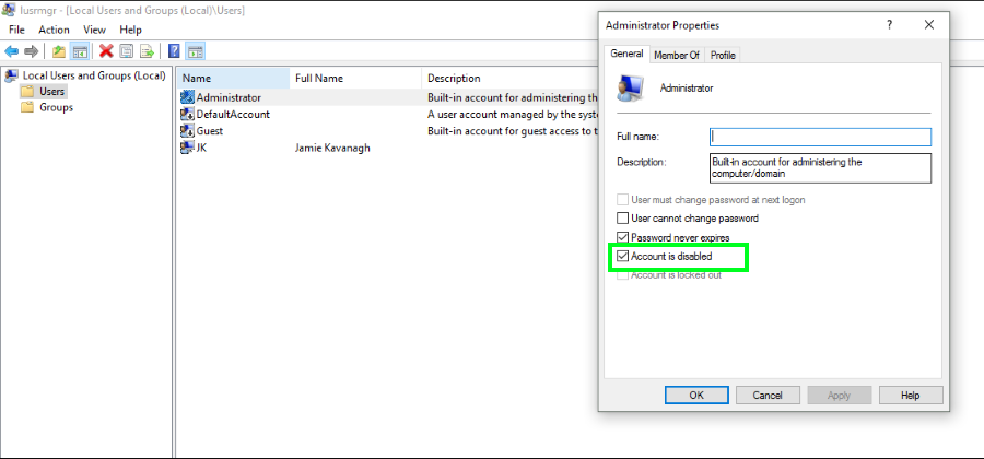 How To Fix ‘your account has been disabled’ Errors in Windows 10