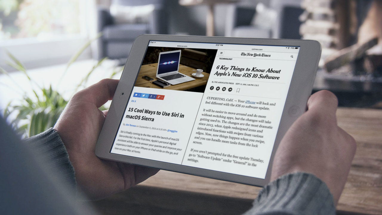 View Two Websites Side-By-Side With Safari Split View in iOS 10