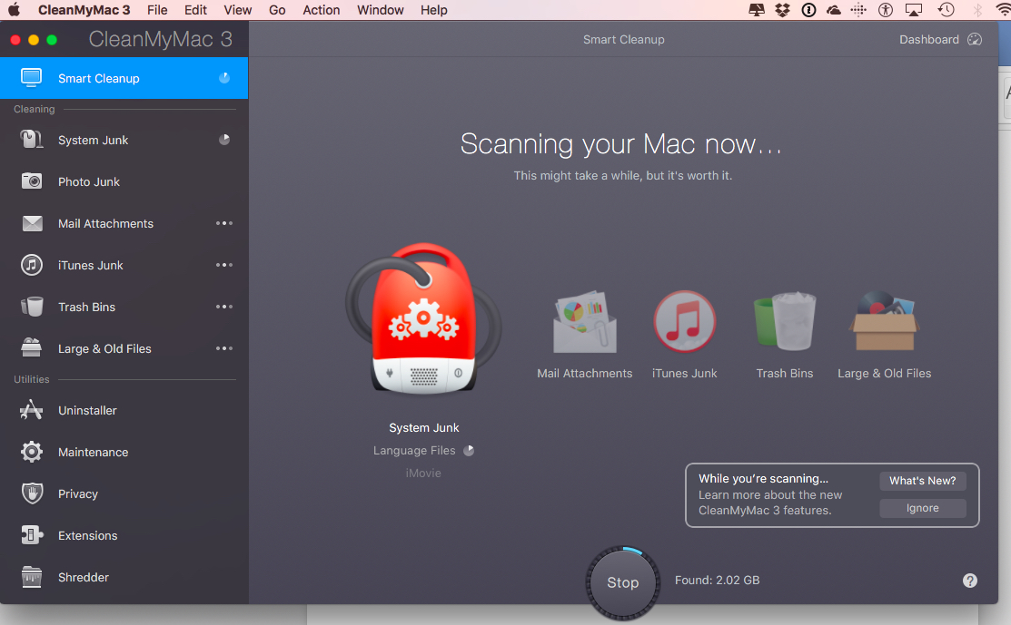 CleanMyMac 3 Scanning