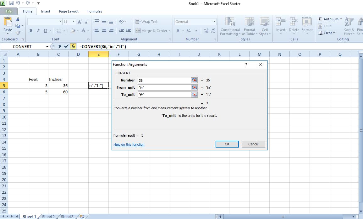 How To Convert Feet to Inches in Excel