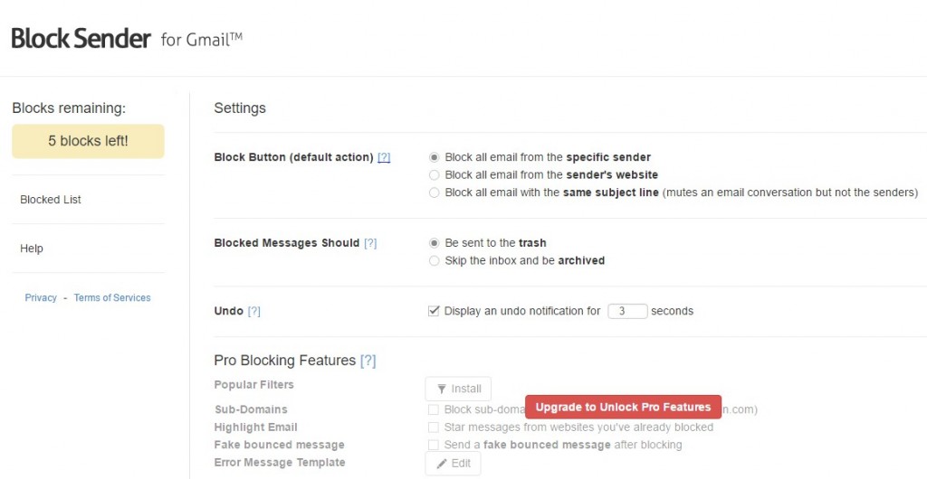 how to block someone on google mail