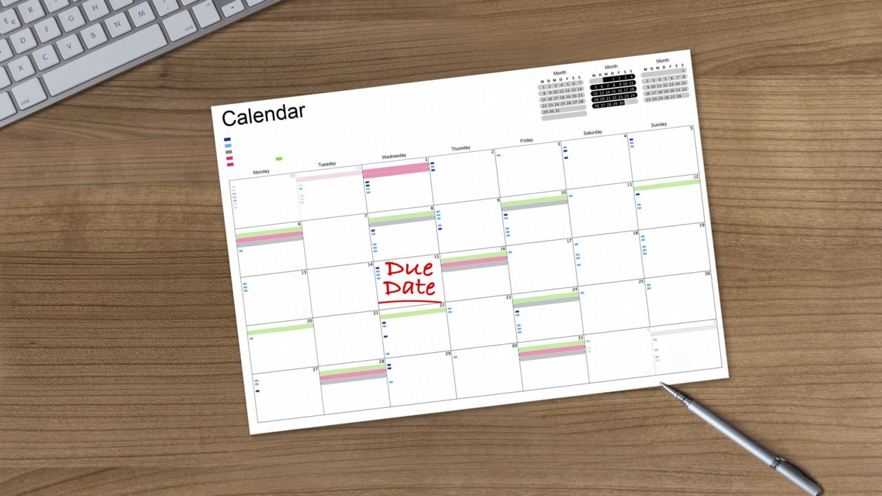 calendar desk keyboard