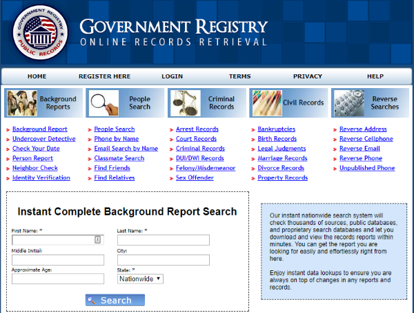 Courts With a Separate Record Search Web Portal