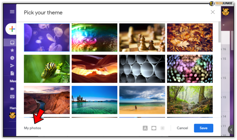 how to change background of google mail