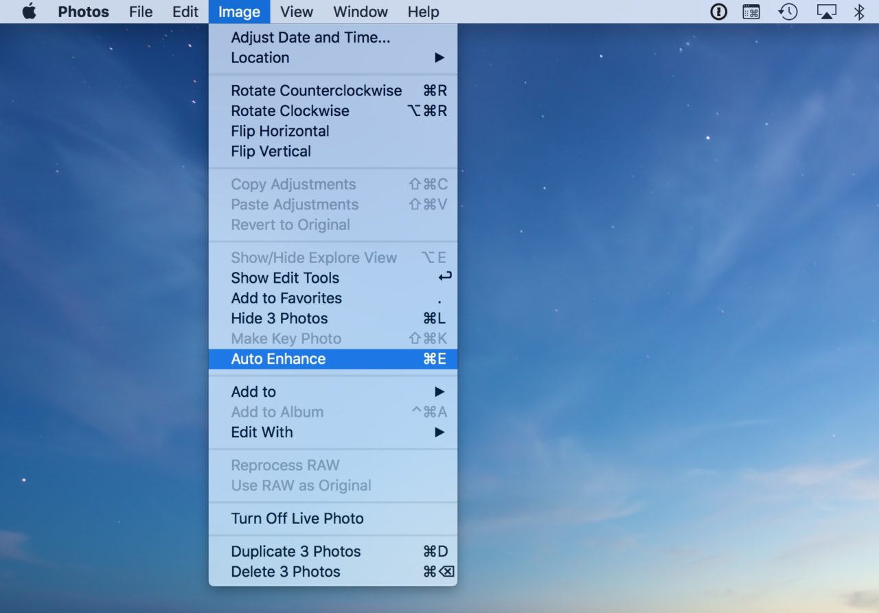 Auto-Enhance Menu Option