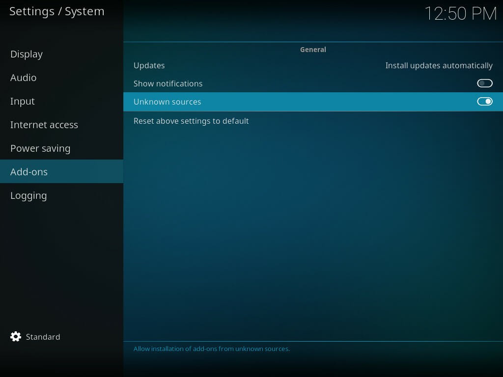 Kodi Unknown Sources