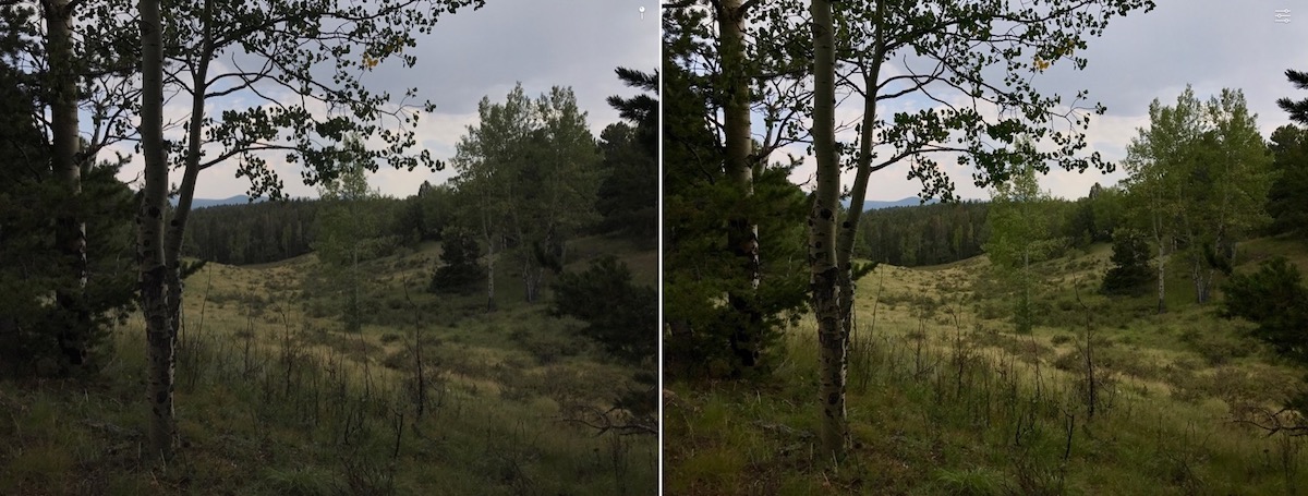 photos app auto enhance before after