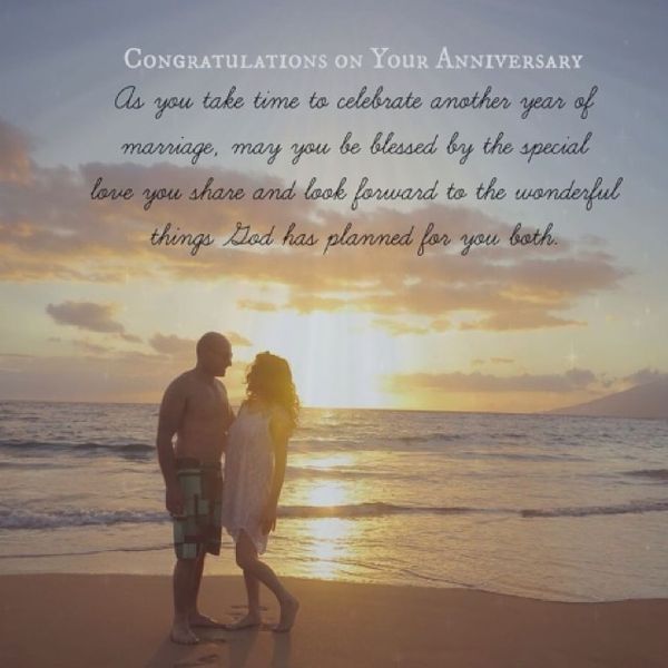 couple on the beach at sunset with quote