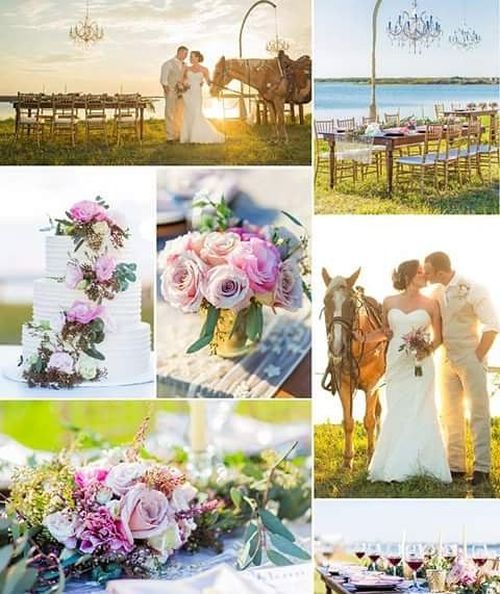 collage of wedding photos