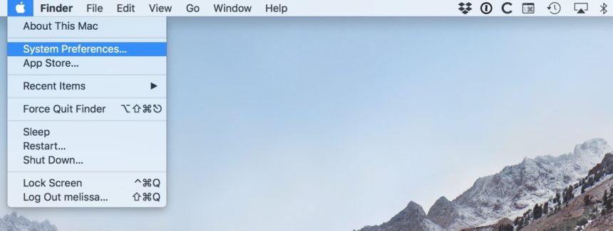 System Preferences from Apple Menu