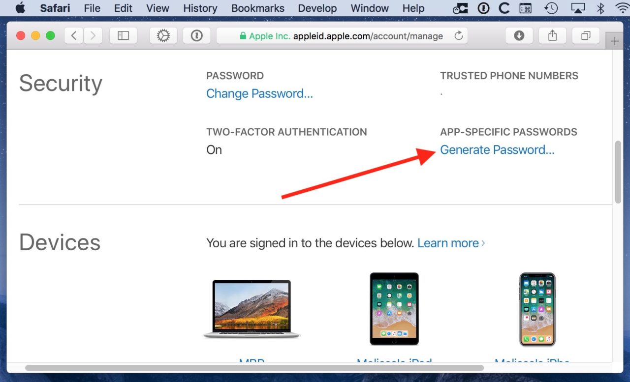 how to get an app password for apple