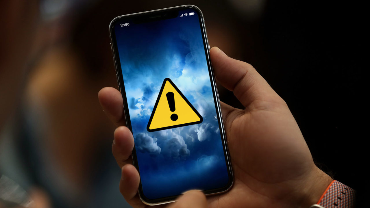 iphone x warning