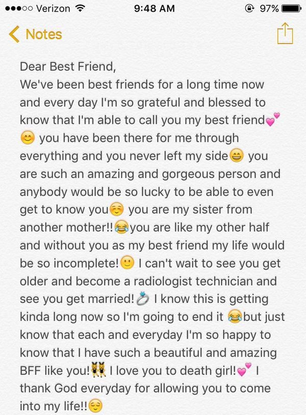 Best Friend Paragraphs Letters For Bff